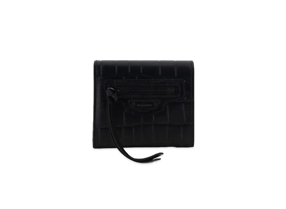 BALENCIAGA Women's Neo Classic Flap Coin And Card Holder "Black"