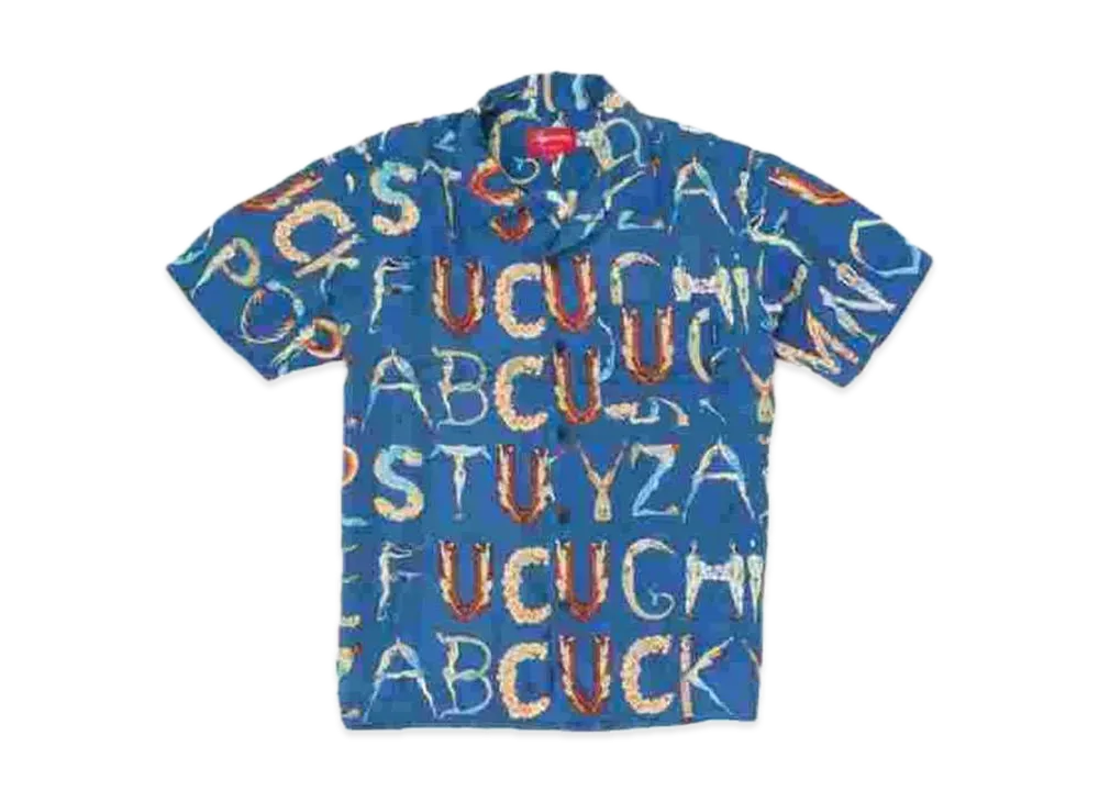 Supreme Alphabet Silk Shirt "Navy"