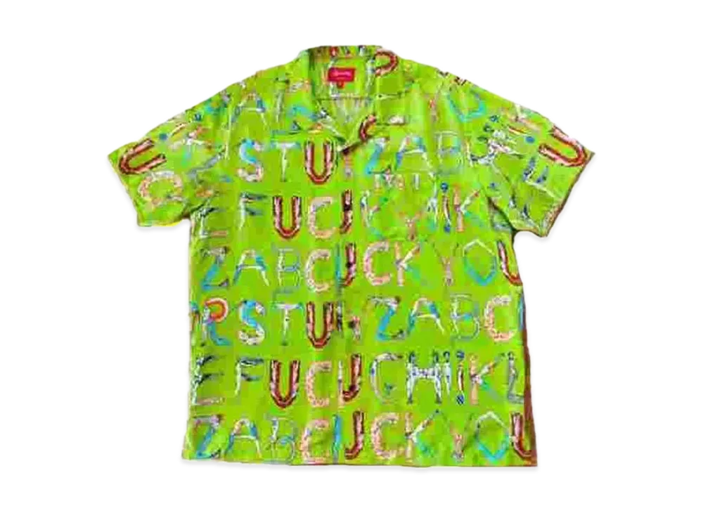 Supreme Alphabet Silk Shirt "Lime"