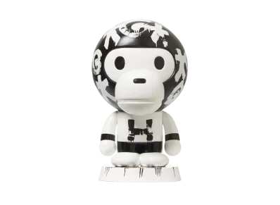 A BATHING APE BABY MILO 10 ARTISTS 8” FIGURE BY ERIC HAZE "Black White"