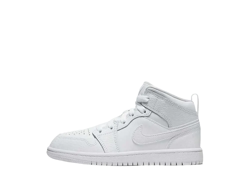 ナイキ PS エアジョーダン1 ミッド "トリプル ホワイト" (2021)(キッズ)