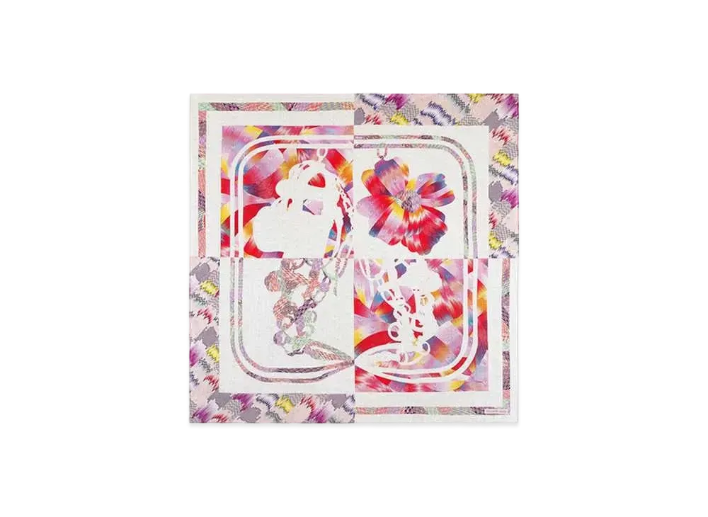 Hermes Marble Silk Brides De Gala Scarf 90 "Rose/Ivoire/Multicolor"