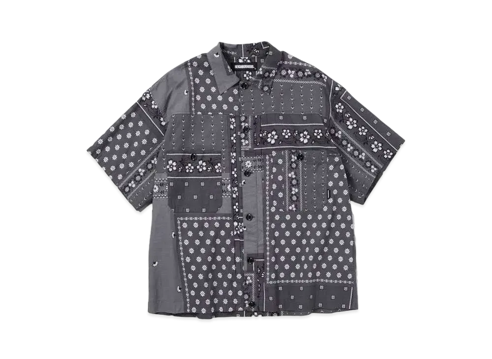 NEIGHBORHOOD BANDANA CHOPPED TYPE-B / C-SHIRT . SS "Gray"