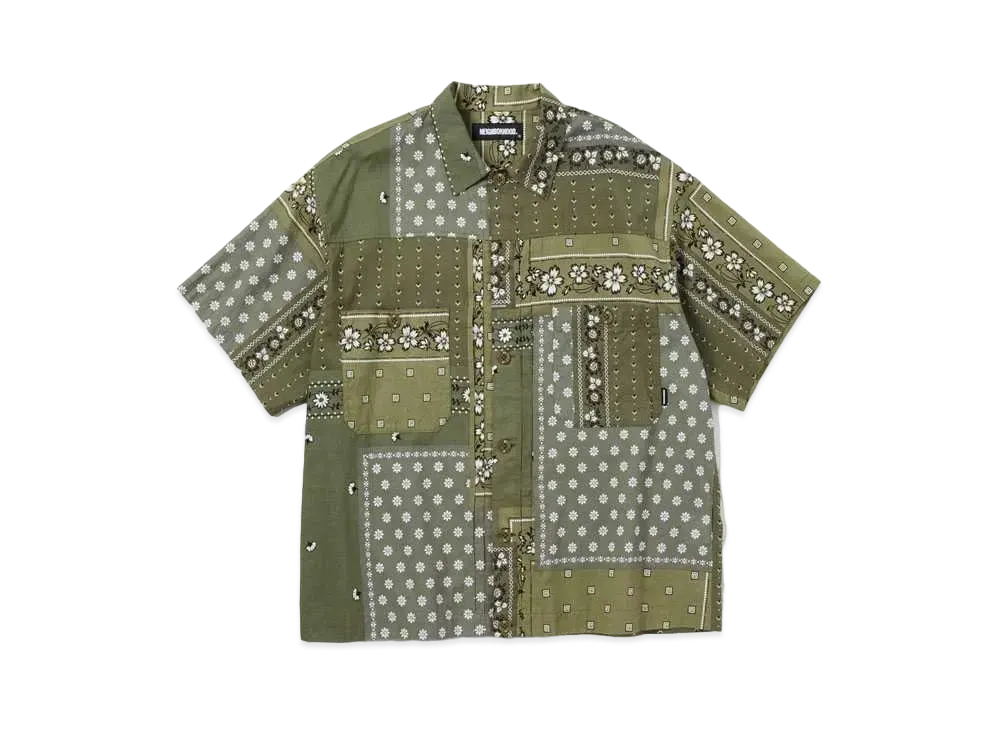 NEIGHBORHOOD BANDANA CHOPPED TYPE-B / C-SHIRT . SS "Olive Drab"