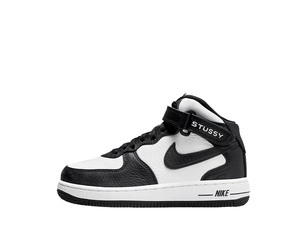 Stussy × Nike PS Air Force 1 Mid "Black and Light Bone"