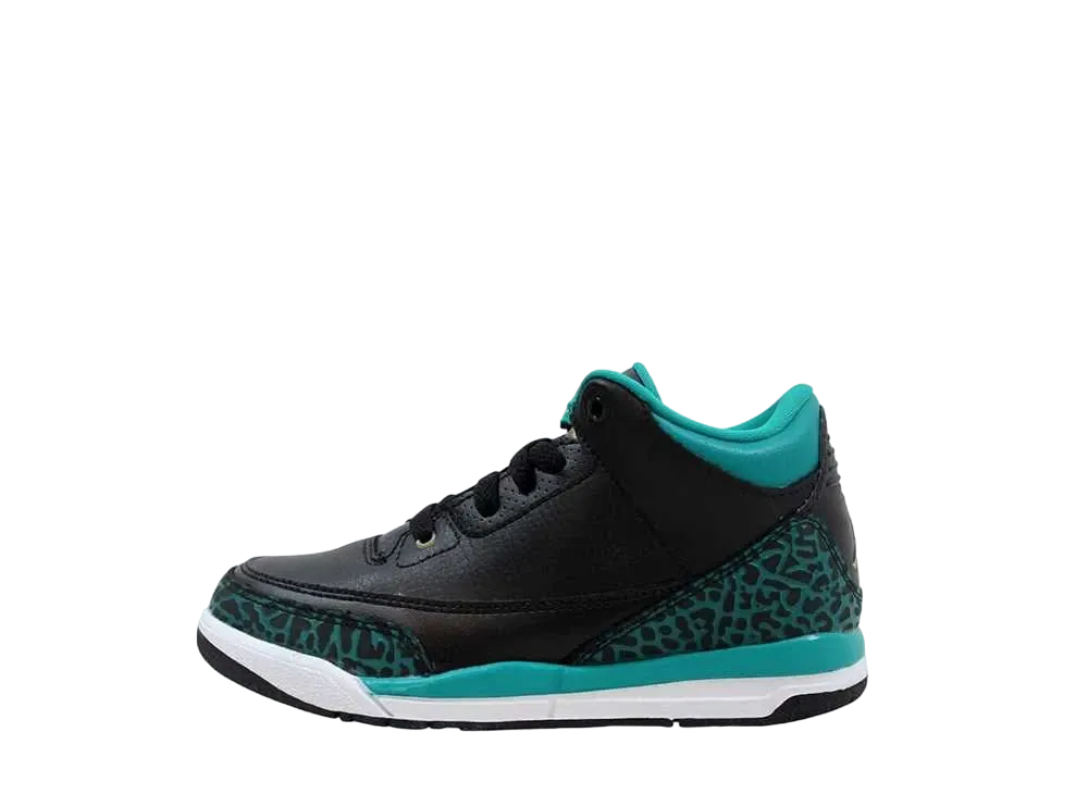 ナイキ PS エアジョーダン3 レトロ "ブラック メタリック ゴールド リオ ティール"(キッズ)