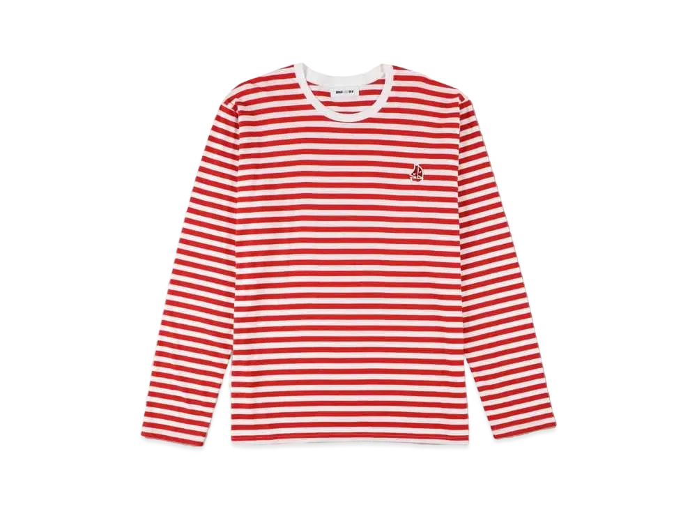 WIND AND SEA WDS(SAIL-BOAT) BORDER L/S T-SHIRT "Red"