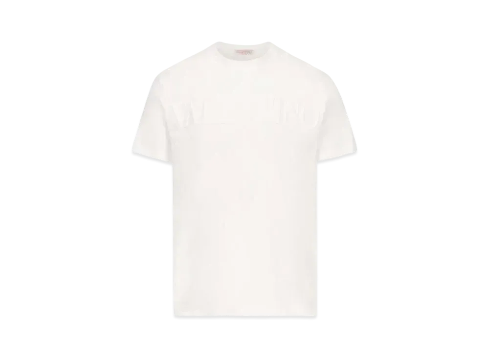 Valentino Embossed Crewneck T-shirt "White"
