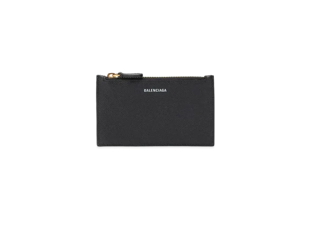 BALENCIAGA Ville Long Leather Card Holder "Black"