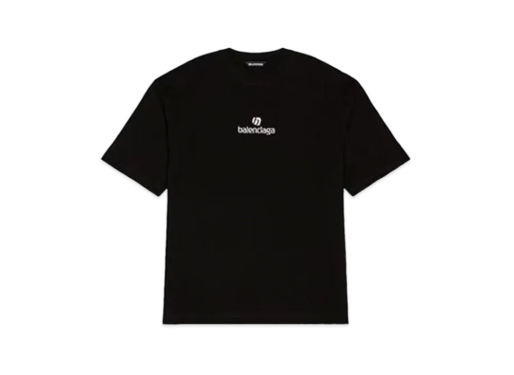 バレンシアガ スポンサー ロゴ Tシャツ "ブラック"