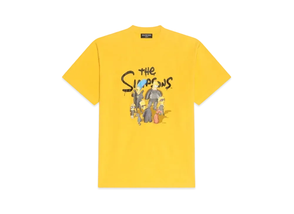 BALENCIAGA Women's The Simpsons TM & 20TH Television T-shirt Small Fit "Yellow"