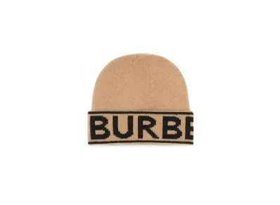 Burberry Logo Intarsia Cashmere Beanie "Archive Beige"