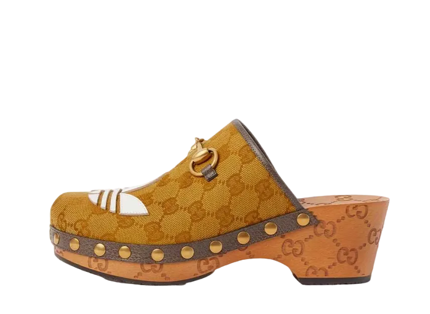グッチ × アディダス ウィメンズ クロッグ "ベージュ & ブラウン"