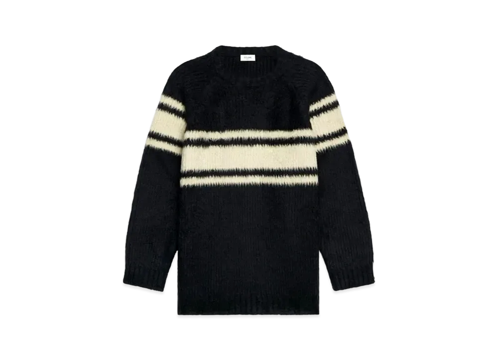 CELINE Oversized Sweater In Brushed Cotton "Black"