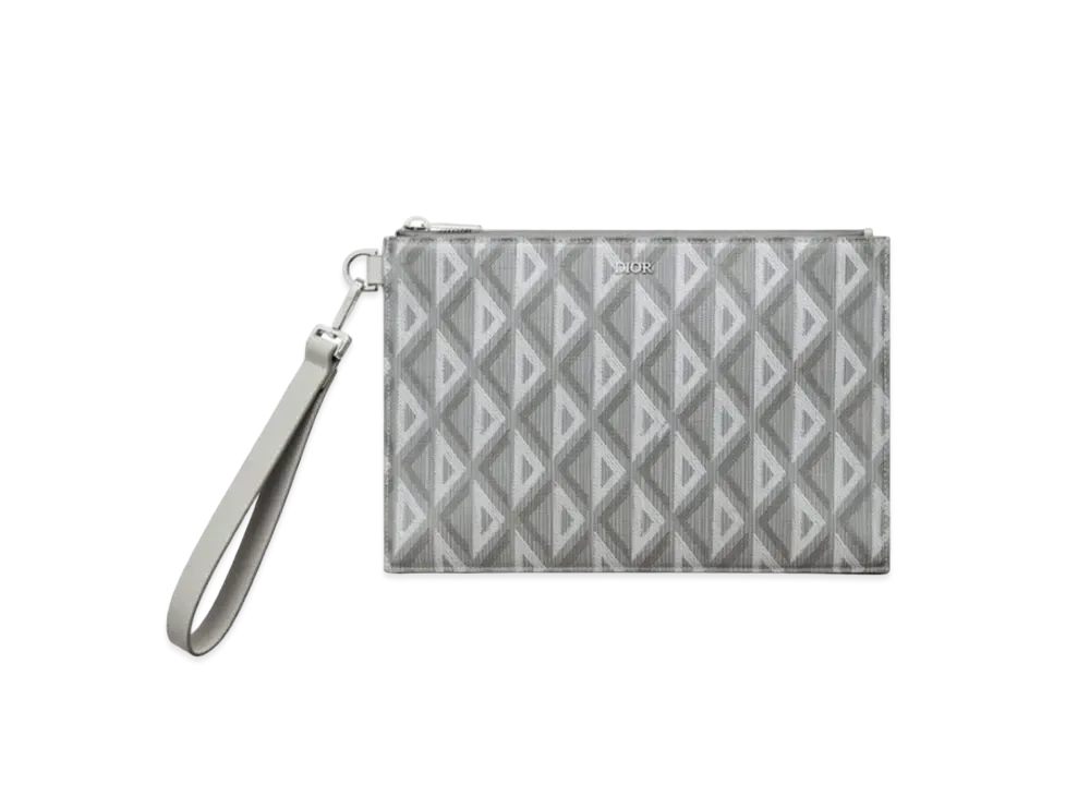 Dior A5 POUCH Dior CD Diamond Canvas "Gray"