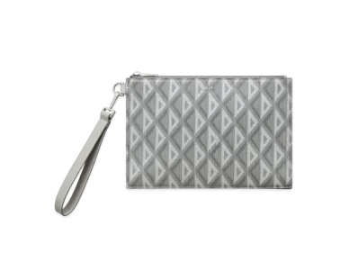 Dior A5 POUCH Dior CD Diamond Canvas "Gray"