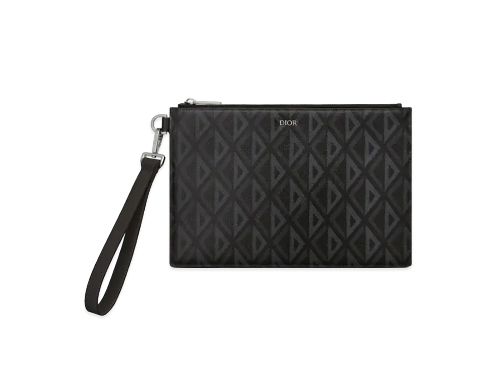 Dior A5 POUCH CD Diamond Canvas "Black"