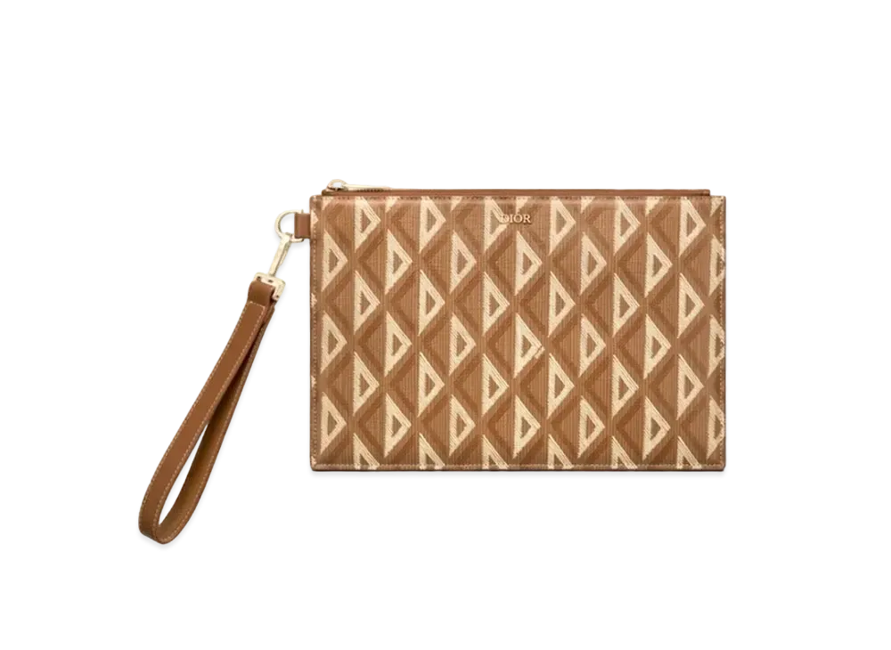Dior A5 POUCH CD Diamond Canvas "Coffee"