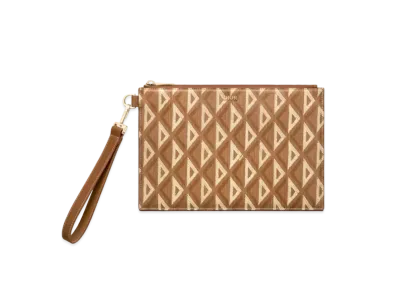 Dior A5 POUCH CD Diamond Canvas "Coffee"