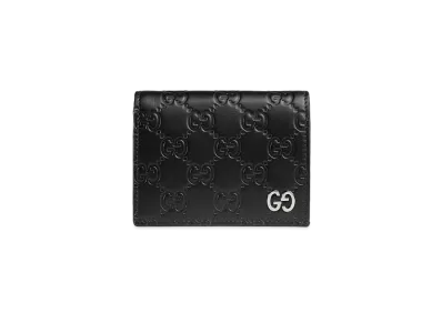 GUCCI Signature Leather Compact Wallet "Black"