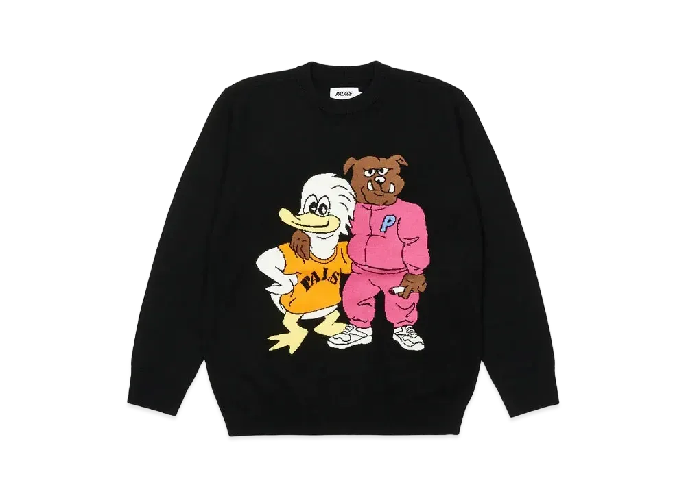PALACE DOG AND DUCK KNIT "Black"
