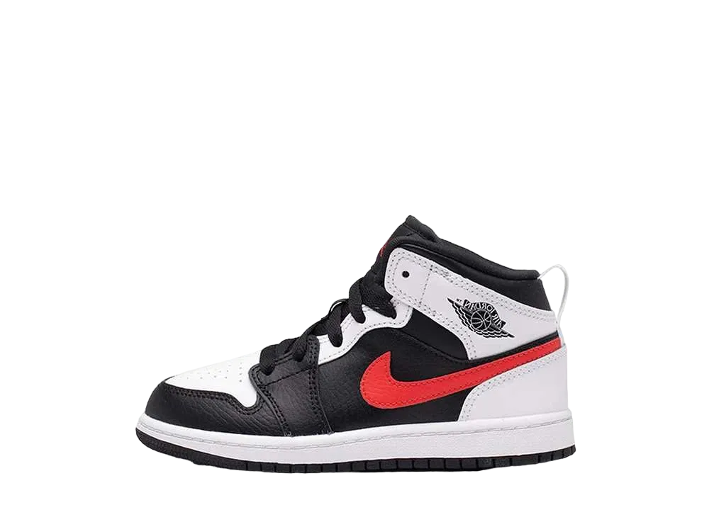 Nike PS Jordan 1 Mid "White/Black/Chile Red"