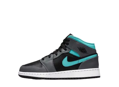 Nike GS Air Jordan 1 Mid "Grey Aqua"