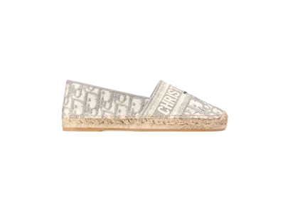 Dior Women's Granville Espadrille Dior Oblique Embroidered Cotton "Gray"