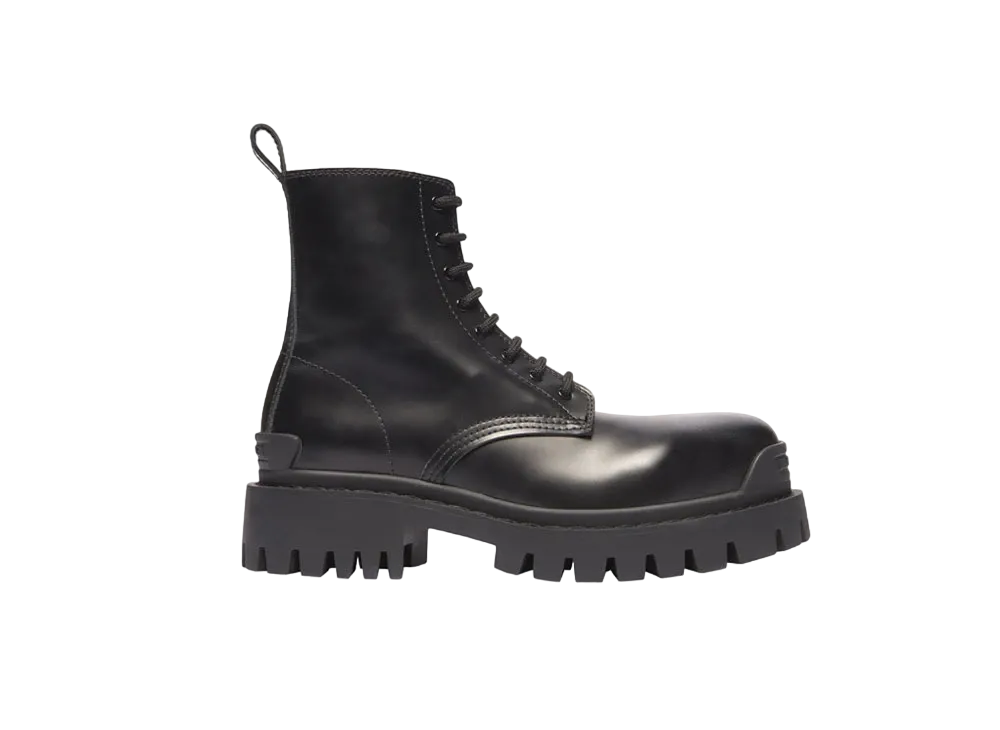 BALENCIAGA Women's Strike 20mm Lace-up Boot Mat Calfskin "Black"
