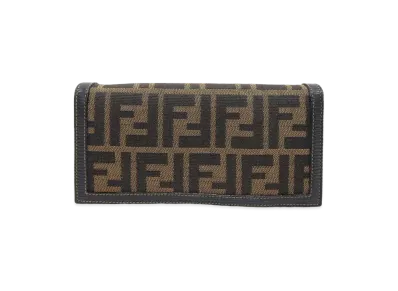 FENDI Zucca Flap Wallet "Brown"
