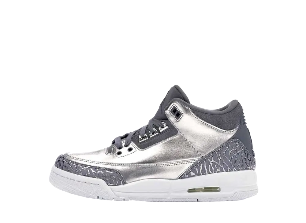 ナイキ GS エアジョーダン3 レトロ プレミアム "エアレス メタリック シルバー"