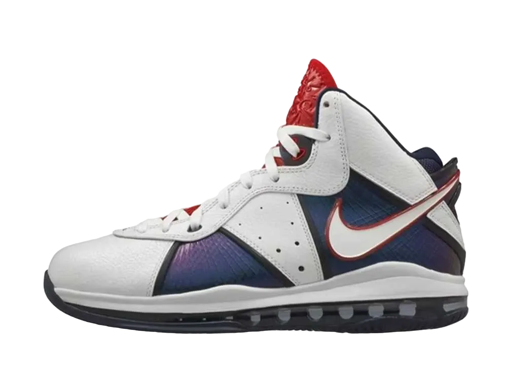 Nike Lebron 8 Veterans Day "White/White-Midnight Navy-Varsity Red"