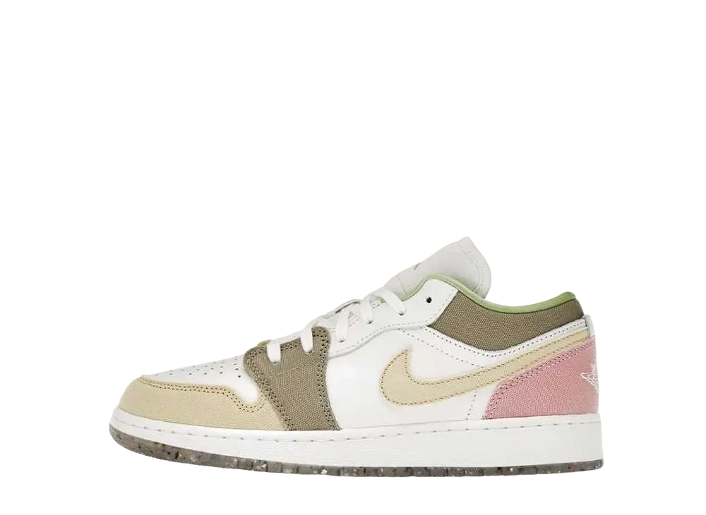 ナイキ GS エアジョーダン1 ロー "パステル グラインド/ビビッド グリーン"