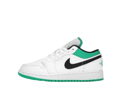 ナイキ GS エアジョーダン1 ロー "ホワイト/ラッキー グリーン タンブル レザー"