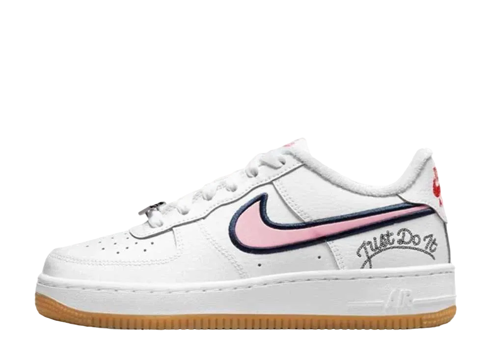 Nike GS Air Force 1 Low LV8 Just Do It "White/Pink/Glaze"
