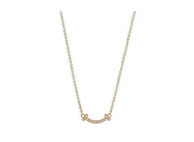 Tiffany & Co. T Smile Mini Pendant with Diamonds "Yellow Gold"