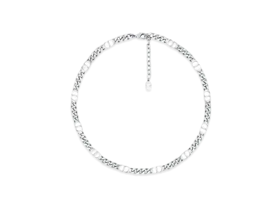 Dior CD Icon Chain Link Necklace "Silver"