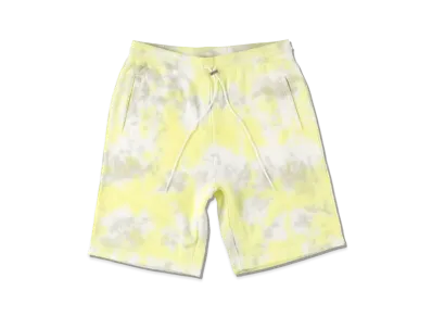 WIND AND SEA WDS TIE-DYE SWEAT SHORTS "Lime Yellow"
