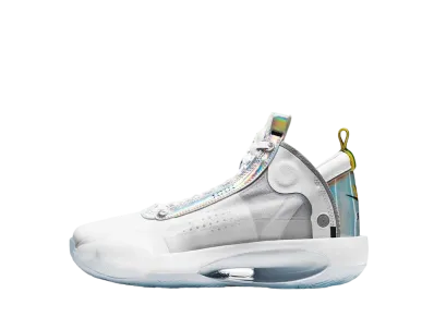 Nike GS Air Jordan XXXIV "White Metallic Silver"