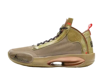 Nike Air Jordan XXXIV "Brown Kelp/Bright Crimson"