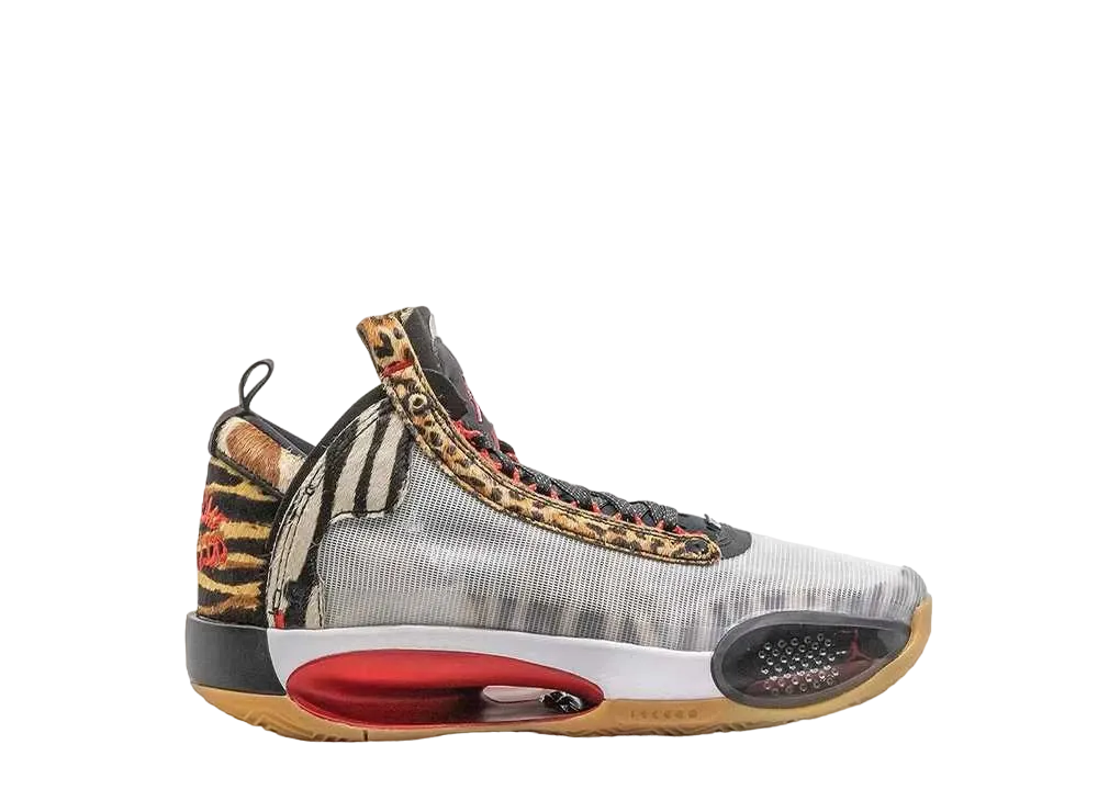 ナイキ GS エアジョーダン34 ジェイソン テイタム ウェルカム トゥ ザ ズー "マルチ カラー ユニバーシティ レッド"