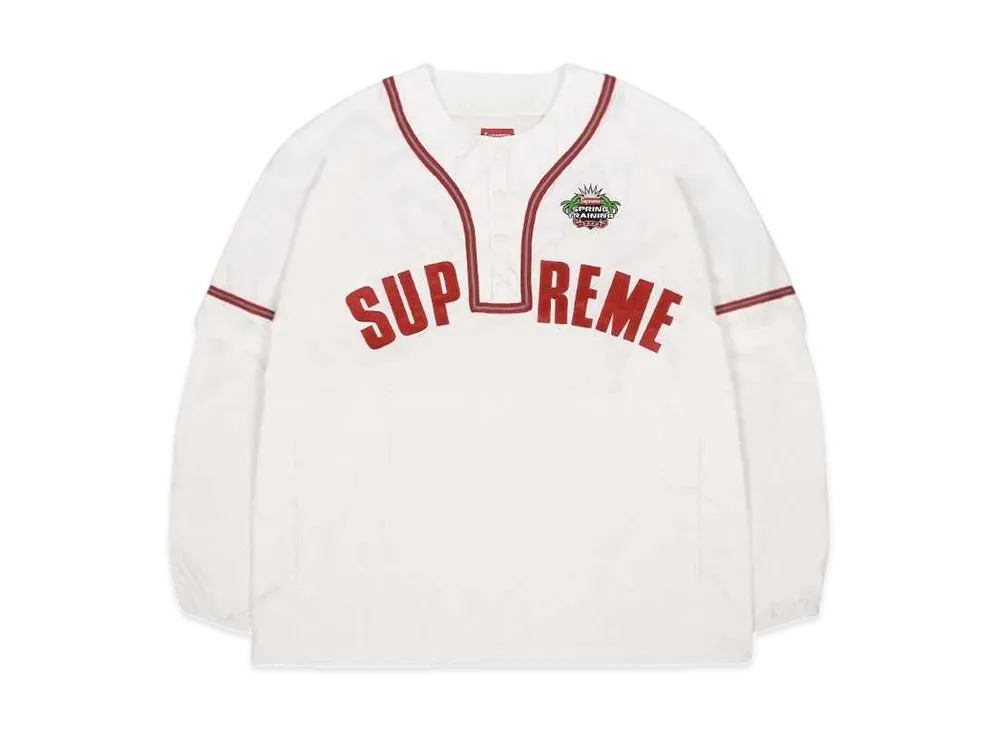 Supreme Snap-Off Sleeve L/S Baseball Top "White"