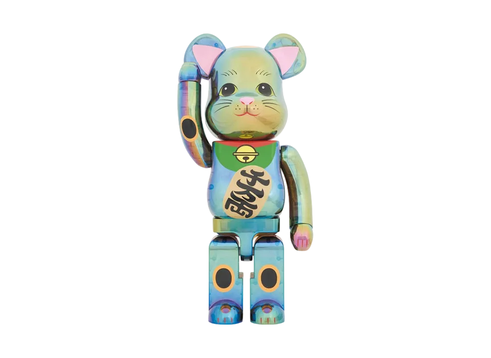 Bearbrick Maneki Neko Black Clear Plating 1000%