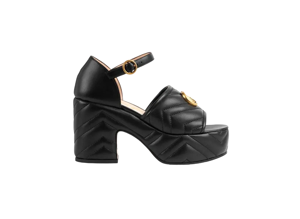 GUCCI Women's Matelassé Platform Sandal "Black"