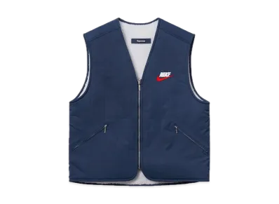 Supreme NIKE Reversible Nylon Sherpa Vest "Navy"
