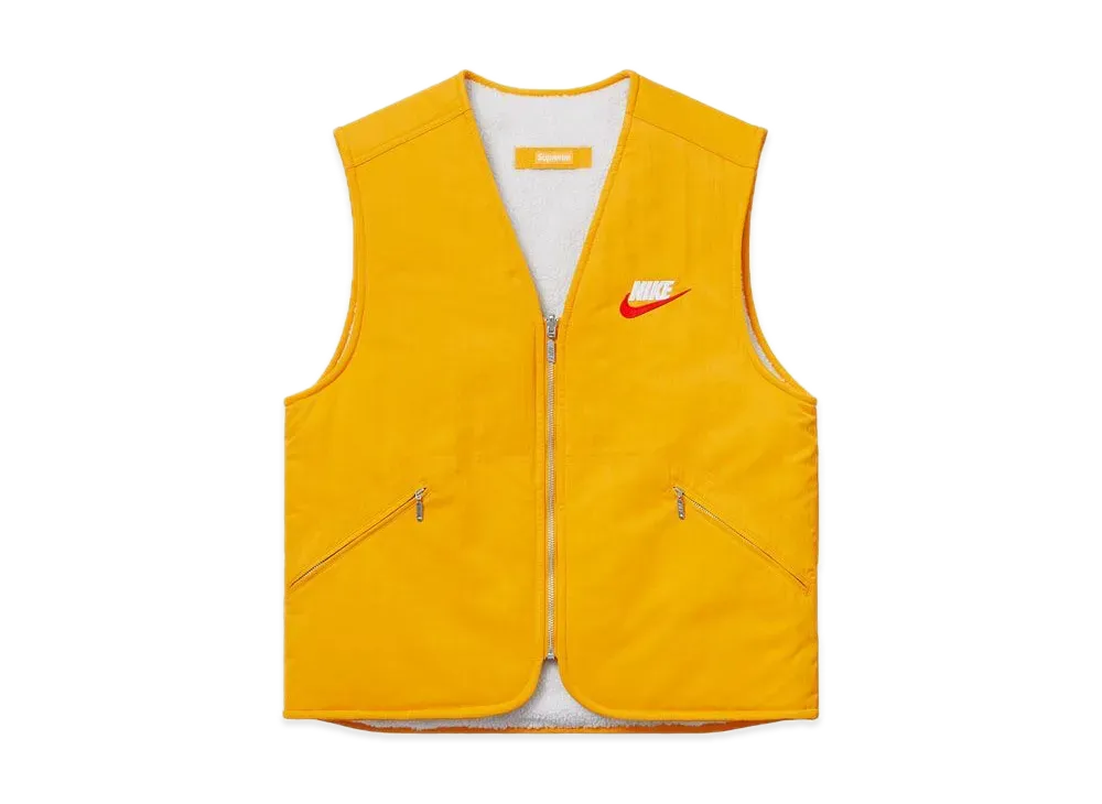 Supreme NIKE Reversible Nylon Sherpa Vest "Mustard"