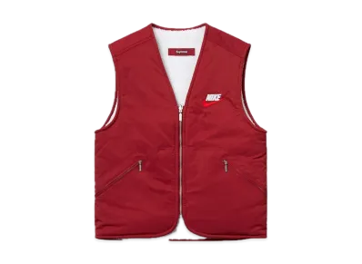 Supreme NIKE Reversible Nylon Sherpa Vest "Burgundy"