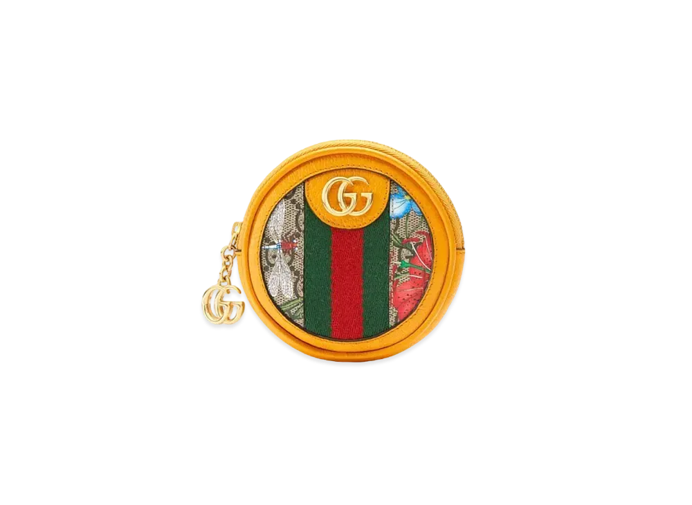 GUCCI Ophidia GG Flora Coin Case "Yellow"