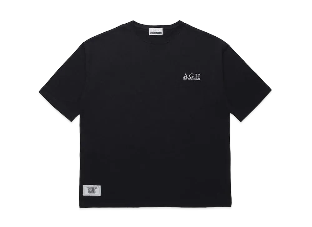 APHRODITEGANG A.G.H. ONEPOINT EMBROIDERY / S/S POCKET TEE "Black"