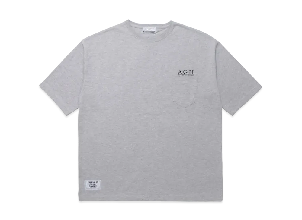 APHRODITEGANG A.G.H. ONEPOINT EMBROIDERY / S/S POCKET TEE "Grey"